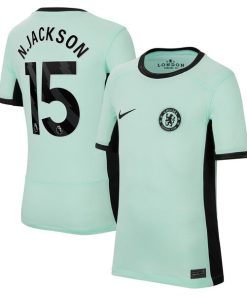 Nicolas Jackson Chelsea Nike Youth 2023/24 Third Stadium Replica Player Jersey - Mint