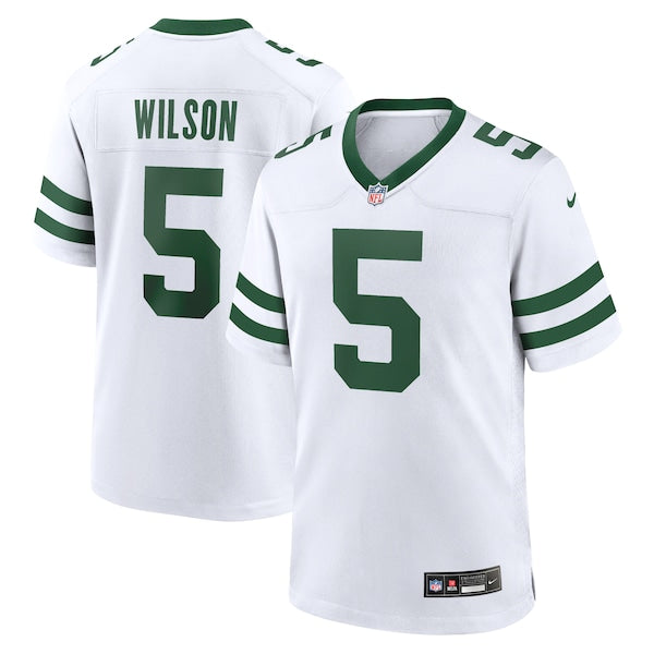 Garrett Wilson New York Jets Nike Game Jersey - Legacy White/Black/Green - Image 2