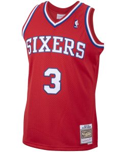 Alternative view of Allen Iverson Philadelphia 76ers 2001/02 Hardwood Classics Swingman Jersey - Red