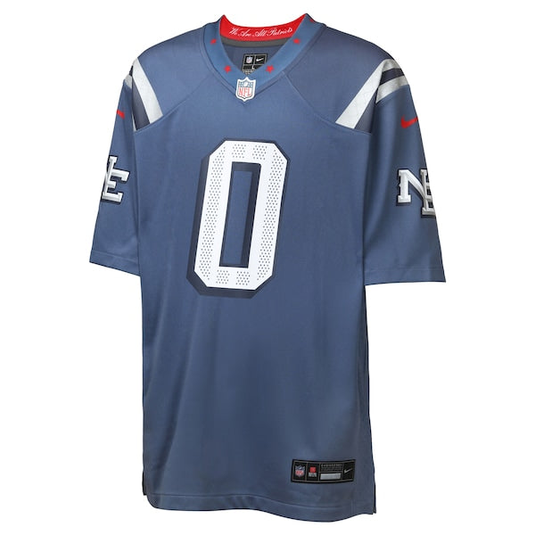 Christian Gonzalez New England Patriots Nike Youth 2025 Rivalries Collection Game Jersey - Storm Blue - Image 3