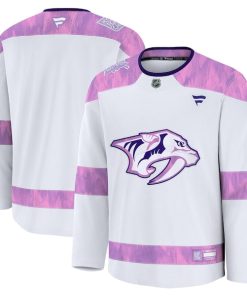 Nashville Predators  2024 Hockey Fights Cancer Practice Jersey - White