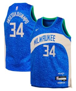 Giannis Antetokounmpo Milwaukee Bucks Nike Youth  Swingman Replica Jersey - City Edition - Royal