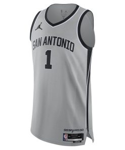 Alternative view of Victor Wembanyama San Antonio Spurs Jordan Brand Unisex Authentic Jersey - Statement Edition - Gray