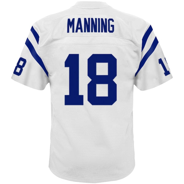 Peyton Manning Indianapolis Colts Youth 2006 Retired Player Legacy Jersey - White/Royal - Image 4