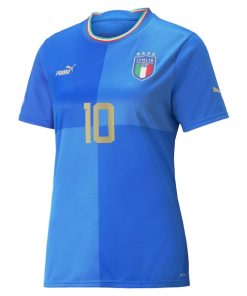 Alternative view of Lorenzo Insigne Italy National Team Puma Women's 2022/23 Home Replica Player Jersey - Blue