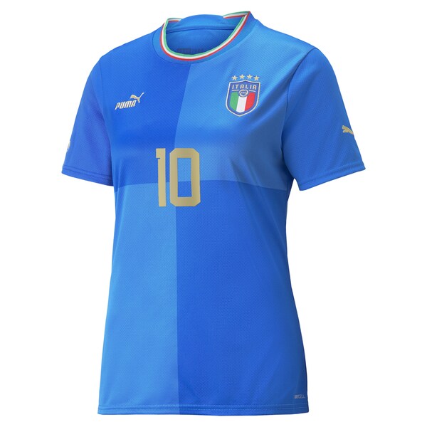 Lorenzo Insigne Italy National Team Puma Women's 2022/23 Home Replica Player Jersey - Blue - Image 2