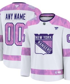 New York Rangers  2024 Hockey Fights Cancer Custom Practice Jersey - White