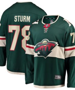 Nico Sturm Minnesota Wild  Home Breakaway Jersey - Green