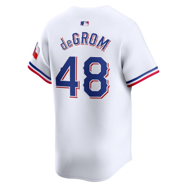 Jacob deGrom Texas Rangers Nike Home Limited Player Jersey - White/Gray - Image 4