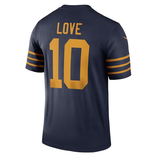 Jordan Love Green Bay Packers Nike The 1923 Classic Legend Player Dri-FIT Top - Navy/Green - Image 4