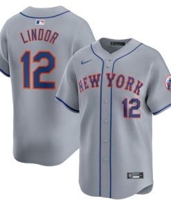 Francisco Lindor New York Mets Nike Away Limited Player Jersey - Gray/White