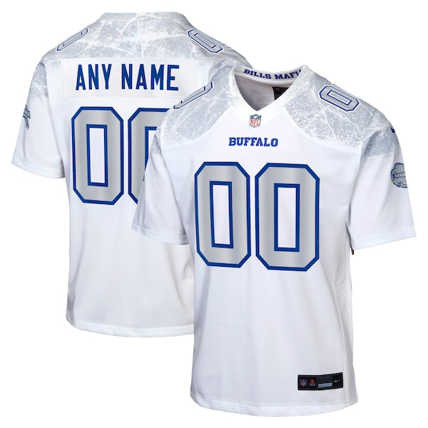 Buffalo Bills Nike Youth 2025 Rivalries Collection Custom Game Jersey - White/Royal - Image 2