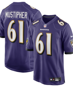 Sam Mustipher Baltimore Ravens Nike Team Game Jersey -  Purple