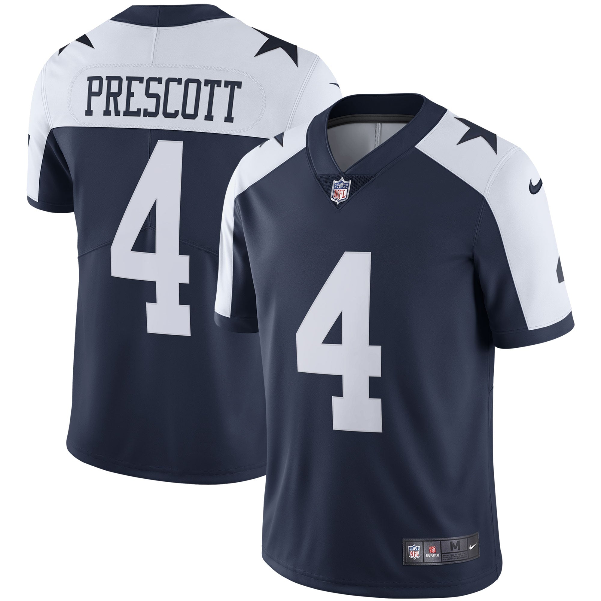 Dak Prescott Nike Dallas Cowboys Color Rush Vapor Limited Jersey - White/Navy - Image 6