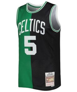 Alternative view of Kevin Garnett Boston Celtics Hardwood Classics 2007/08 Split Swingman Jersey - Black/Kelly Green