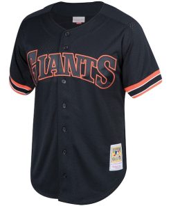 Alternative view of Will Clark San Francisco Giants Cooperstown Collection Mesh Batting Practice Button-Up Jersey - Black