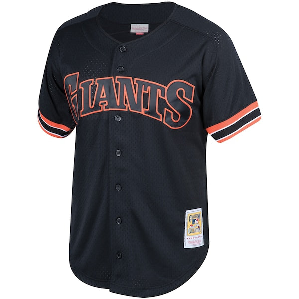 Will Clark San Francisco Giants Cooperstown Collection Mesh Batting Practice Button-Up Jersey - Black - Image 2