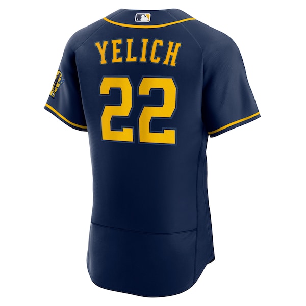 Christian Yelich Milwaukee Brewers Nike Alternate Authentic Player Jersey - Navy - Image 3