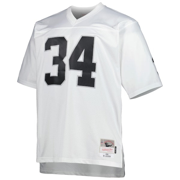 Bo Jackson Las Vegas Raiders Big & Tall 1988 Retired Player Replica Jersey - White/Black - Image 3
