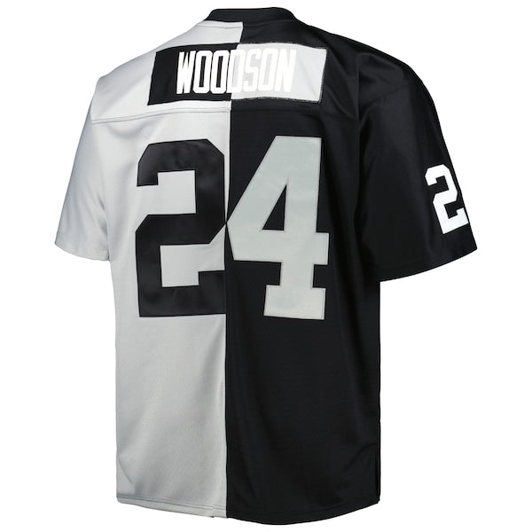 Charles Woodson Las Vegas Raiders Big & Tall Split Legacy Retired Player Replica Jersey - Black/Silver - Image 3