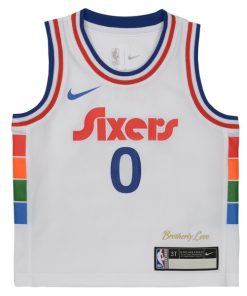 Alternative view of Tyrese Maxey Philadelphia 76ers Nike Preschool 2024/25 Swingman Player Jersey -  City Edition - White