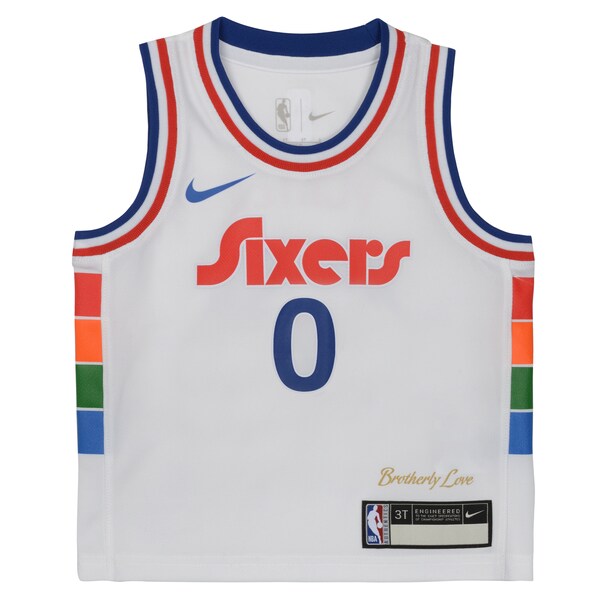 Tyrese Maxey Philadelphia 76ers Nike Preschool 2024/25 Swingman Player Jersey - City Edition - White - Image 2