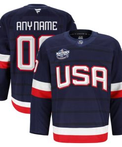 USA  2025 4 Nations Face-Off Authentic Pro Custom Jersey - Navy