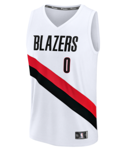 Alternative view of Damian Lillard Portland Trail Blazers  Fast Break Replica Jersey - White - Association Edition