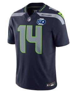 Alternative view of DK Metcalf Seattle Seahawks Nike 50th Season Vapor F.U.S.E. Limited Jersey - College Navy