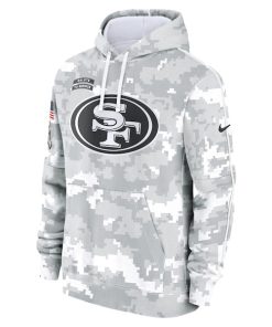 Alternative view of San Francisco 49ers Nike 2024 Salute to Service Club Fleece Pullover Hoodie - Arctic Camo