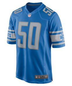 Alternative view of Mitchell Agude Detroit Lions Nike  Game Jersey -  Blue