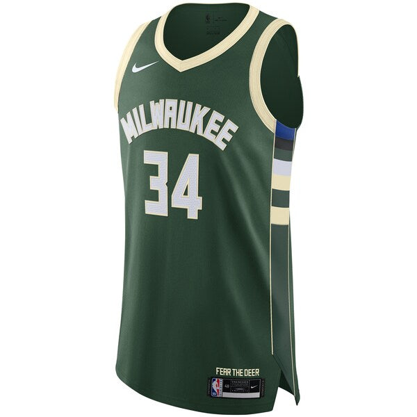 Giannis Antetokounmpo Milwaukee Bucks Nike Authentic Jersey - Association Edition - Hunter Green - Image 2