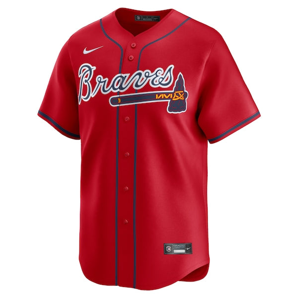 Atlanta Braves Nike Alternate Limited Custom Jersey - Red/White - Image 3
