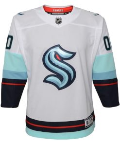 Alternative view of Seattle Kraken Youth Away Premier Custom Jersey - White