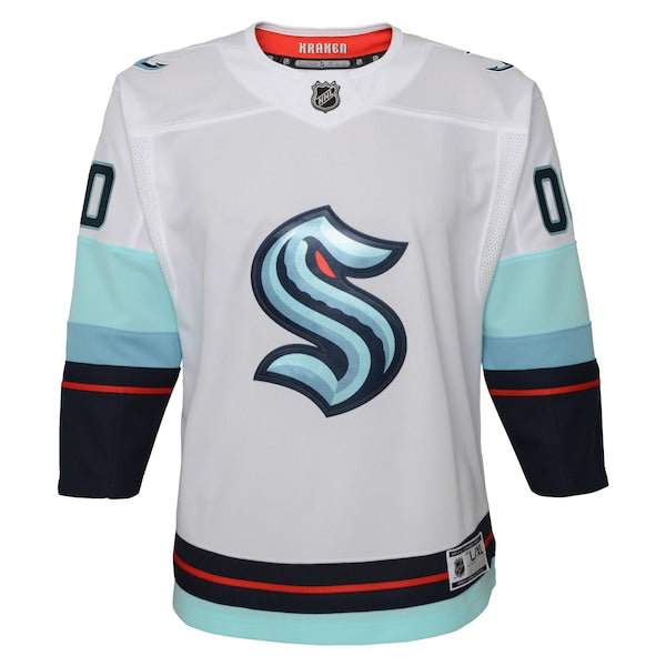 Seattle Kraken Youth Away Premier Custom Jersey - White - Image 2