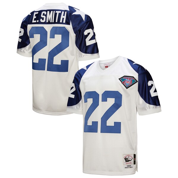 Emmitt Smith Dallas Cowboys 1994 Authentic Throwback Retired Player Jersey - White/Navy - Image 3