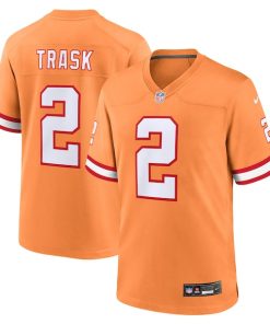 Alternative view of Kyle Trask Tampa Bay Buccaneers Nike Throwback Game Jersey - Orange/Red