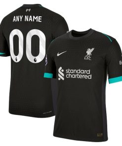 Alternative view of Liverpool Nike 2024/25 Away Authentic Custom Jersey - Forest Green