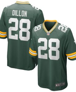 Alternative view of AJ Dillon Green Bay Packers Nike Game Player Jersey - White/Green