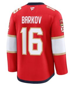 Alternative view of Aleksander Barkov Florida Panthers  Home 2025 Stanley Cup Champions Premium Patched Jersey - Red
