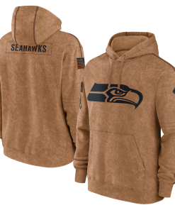Seattle Seahawks Men's Nike Brown 2023 Salute To Service Club Pullover Hoodie
