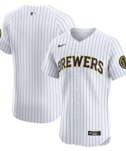 Milwaukee Brewers Nike Alternate Vapor Premier Elite Patch Jersey - White