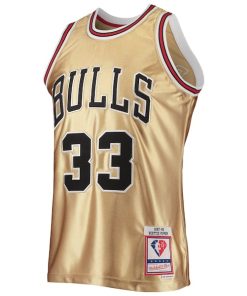 Alternative view of Scottie Pippen Chicago Bulls 75th Anniversary 1997/98 Hardwood Classics Swingman Jersey - Gold