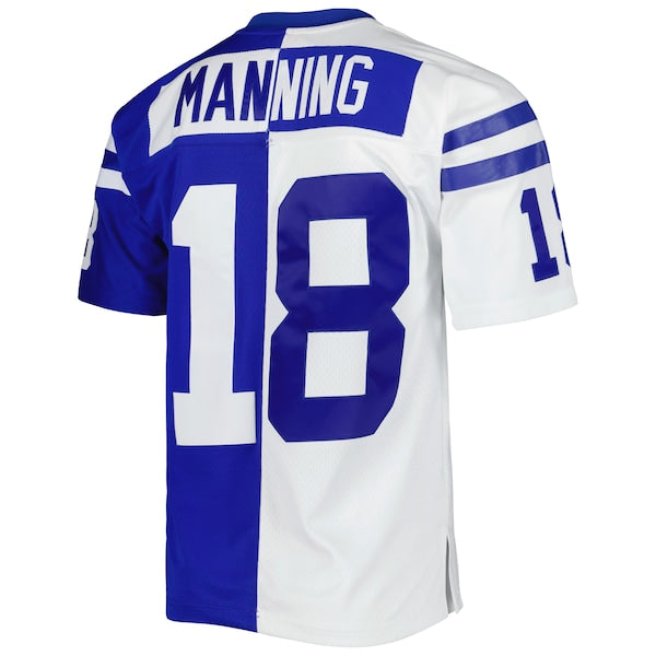 Peyton Manning Indianapolis Colts 1998 Split Legacy Replica Jersey - Royal/White - Image 3