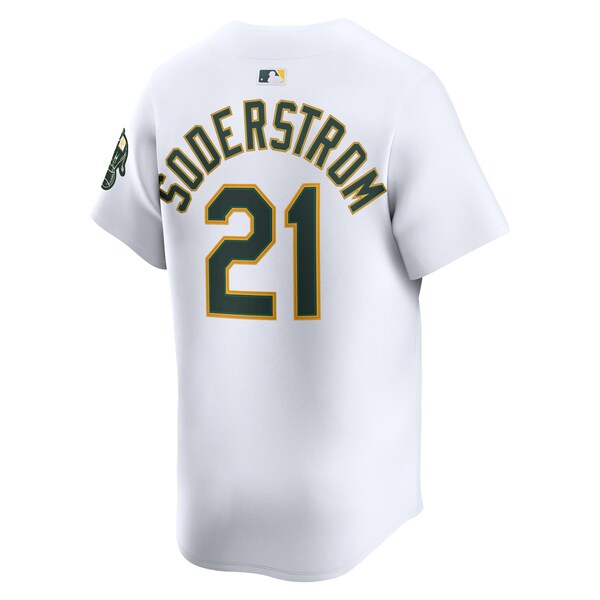 Tyler Soderstrom Athletics Nike Home Limited Player Jersey - White - Image 3