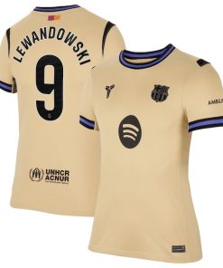 Robert Lewandowski Barcelona Nike Women's 2025/26 Away Stadium Replica Jersey - Gold