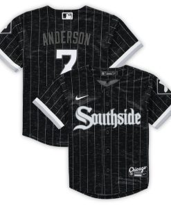 Tim Anderson Chicago White Sox Nike Preschool City Connect Script Replica Jersey - Black