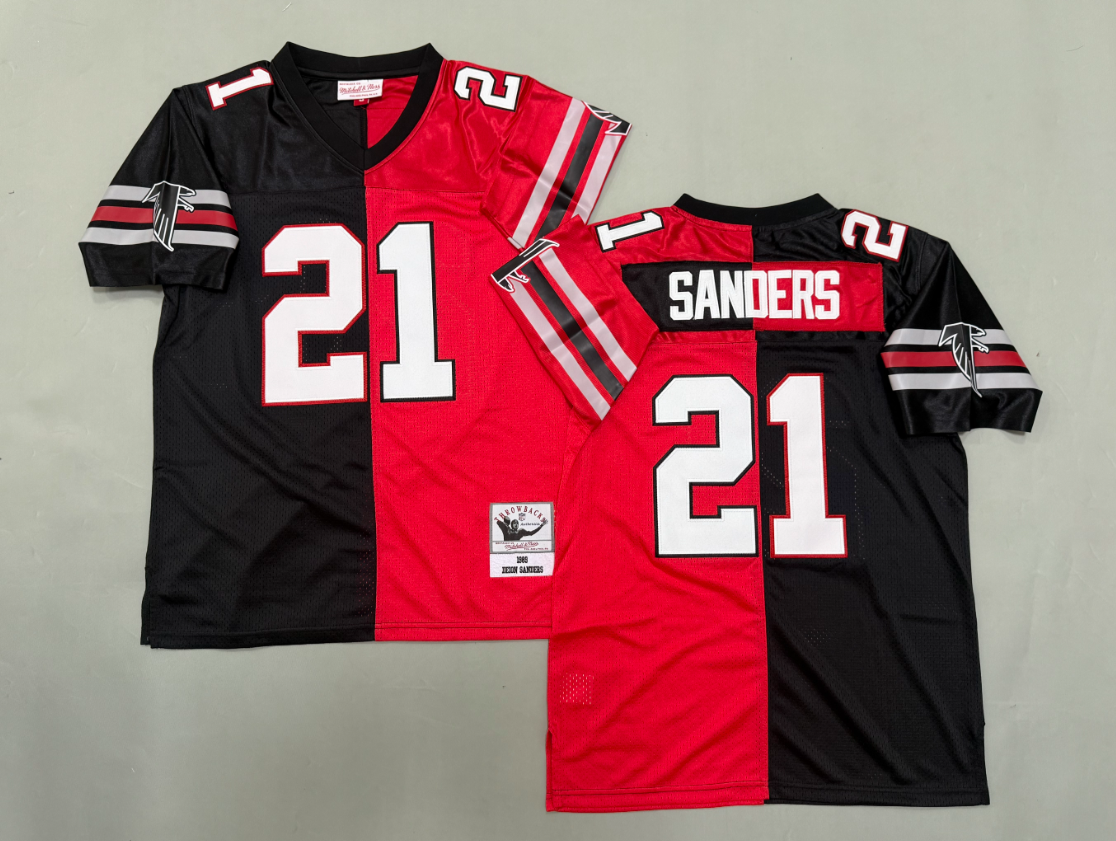 Deion Sanders Atlanta Falcons Authentic Split Throwback Retired Player Jersey