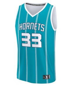 Alternative view of Liam McNeeley Charlotte Hornets  Youth Fast Break Replica Jersey - Teal - Icon Edition