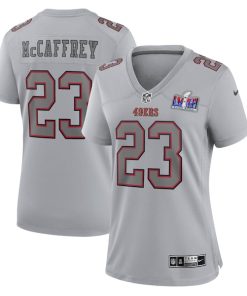 Christian McCaffrey San Francisco 49ers Nike Women's Super Bowl LVIII Atmosphere Fashion Game Jersey - Gray